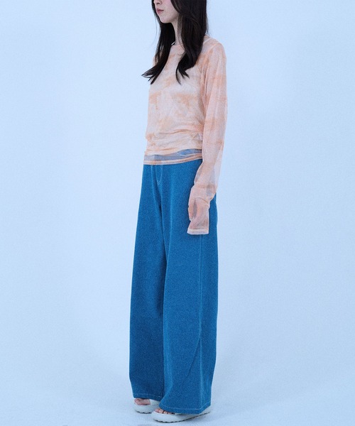 Nora Lily elle(ノラリリーエル)の「【Nora Lily】「elle」Tie dyeing sheer Top(Tシャツ/カットソー・レディース・ライトグレー/ライトパープル/オレンジ・FREE)」の10枚目の写真