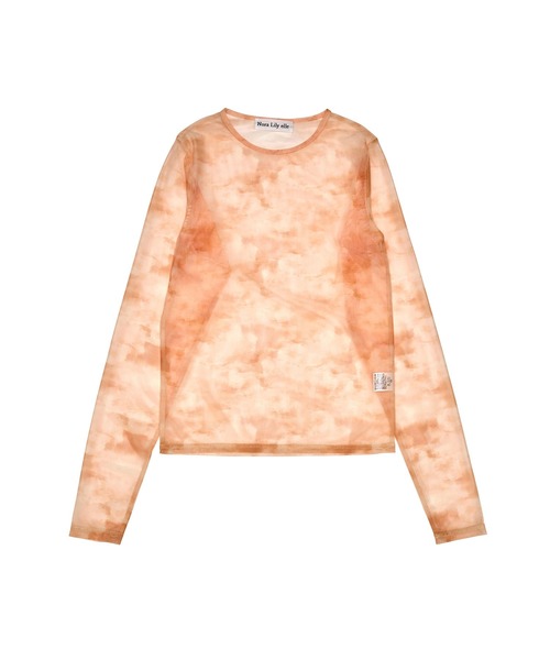 Nora Lily elle(ノラリリーエル)の「【Nora Lily】「elle」Tie dyeing sheer Top(Tシャツ/カットソー・レディース・ライトグレー/ライトパープル/オレンジ・FREE)」の6枚目の写真