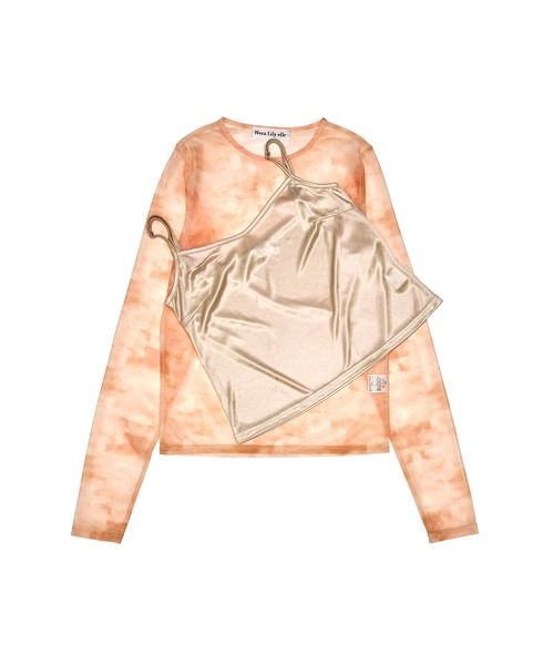 Nora Lily elle(ノラリリーエル)の「【Nora Lily】「elle」Tie dyeing sheer Top(Tシャツ/カットソー・レディース・ライトグレー/ライトパープル/オレンジ・FREE)」の5枚目の写真