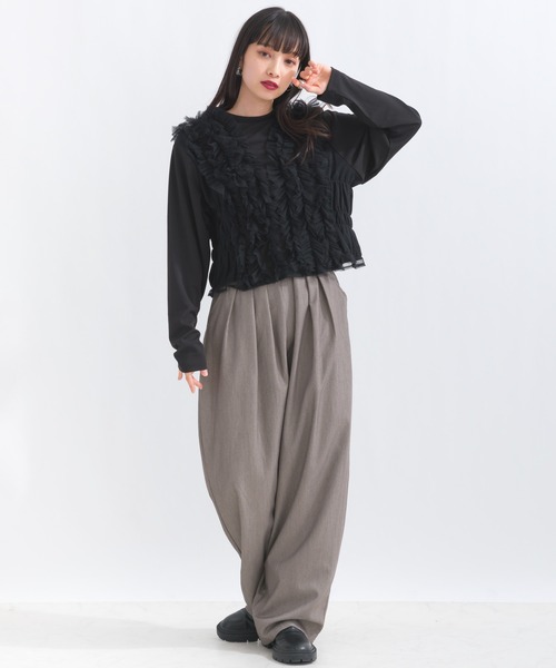 スリータックカーブパンツ(スラックス)|terrace(テラス)