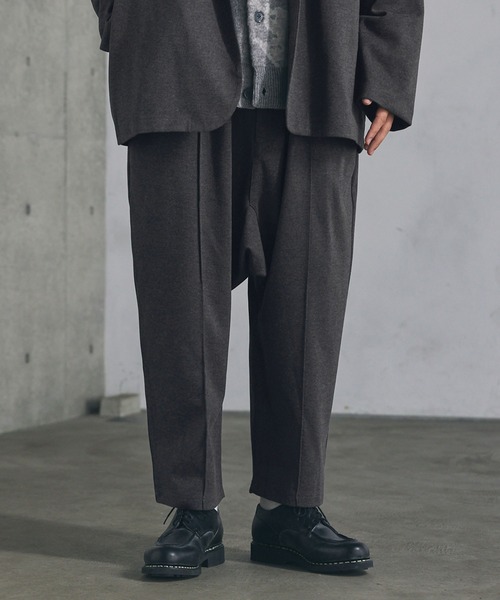 CTHY（シティ）の「ウールライクセンターシームサルエルパンツ（その他パンツ・メンズ・ブラック/チャコール・S/M/L/XL）」の2枚目の写真
