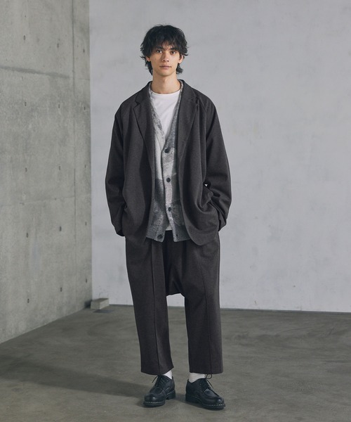 CTHY（シティ）の「ウールライクセンターシームサルエルパンツ（その他パンツ・メンズ・ブラック/チャコール・S/M/L/XL）」の12枚目の写真