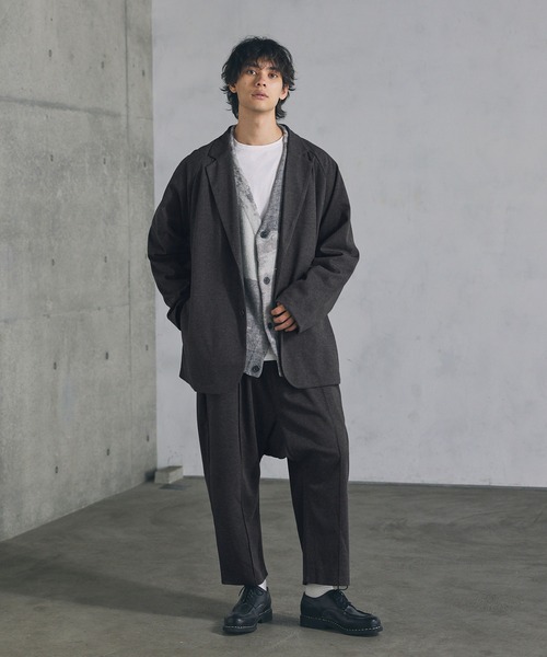 CTHY（シティ）の「ウールライクセンターシームサルエルパンツ（その他パンツ・メンズ・ブラック/チャコール・S/M/L/XL）」の7枚目の写真