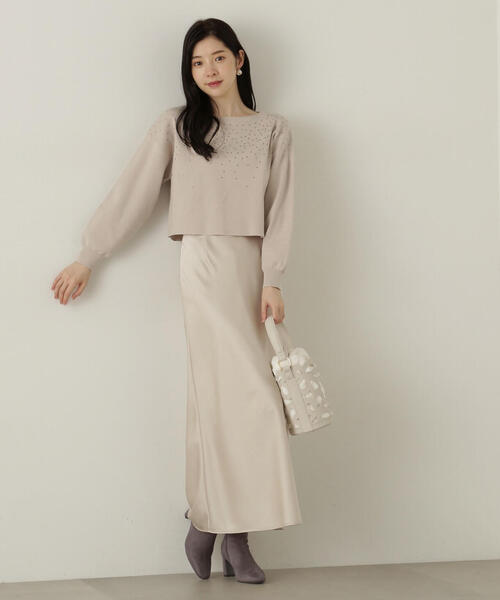 PROPORTION BODY DRESSING(プロポーションボディドレッシング)の「ビジュー付きニット / 1214270025(ニット/セーター・レディース・グレー/ホワイト系その他/パープル・FREE)」の11枚目の写真