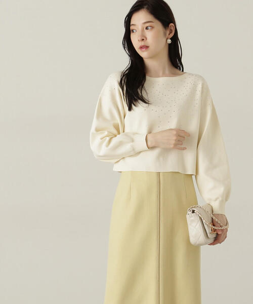 PROPORTION BODY DRESSING(プロポーションボディドレッシング)の「ビジュー付きニット / 1214270025(ニット/セーター・レディース・グレー/ホワイト系その他/パープル・FREE)」の17枚目の写真