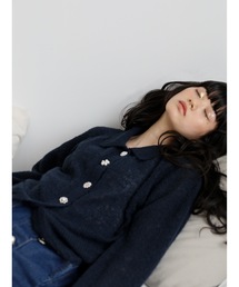 bijou button mohair knit cardigan