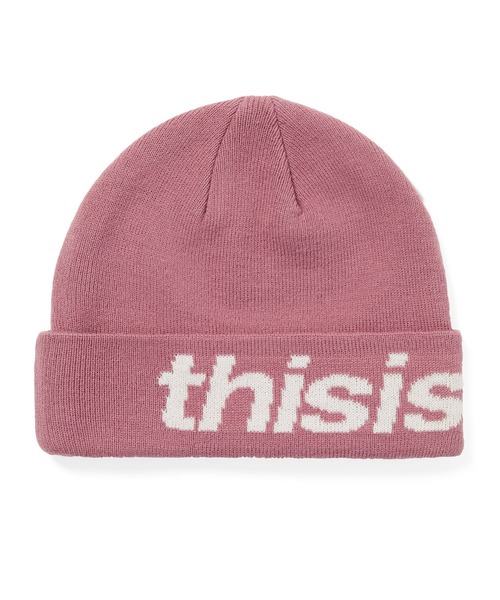 thisisneverthat（ディスイズネバーザット）の「HSP-Logo Big Cuff Beanie（ニットキャップ/ビーニー・メンズ・ブラック/モスグリーン/スモークピンク/モカ・FREE）」の4枚目の写真