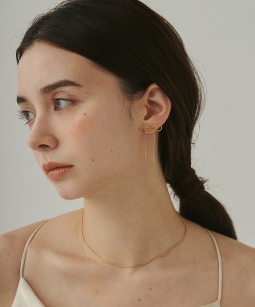 ciite' surgical stainless（シーテサージカルステンレス）の「【 金属アレルギー対応 】 リボンデザインピアス サージカルステンレス   (両耳用)（ピアス（両耳用）・レディース・シルバー/ゴールド・FREE）」の10枚目の写真