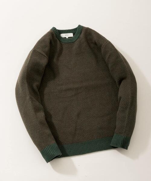 URBAN RESEARCH ROSSO MEN(アーバンリサーチロッソメン)の「『XLサイズあり』ヘリンボーン柄クルーネックニット(ニット/セーター・メンズ・カーキ/アイボリー/ネイビー/グレー/ブラック・SMALL/MEDIUM/LARGE/X-LARGE)」の5枚目の写真