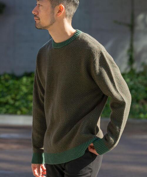 URBAN RESEARCH ROSSO MEN(アーバンリサーチロッソメン)の「『XLサイズあり』ヘリンボーン柄クルーネックニット(ニット/セーター・メンズ・カーキ/アイボリー/ネイビー/グレー/ブラック・SMALL/MEDIUM/LARGE/X-LARGE)」の22枚目の写真