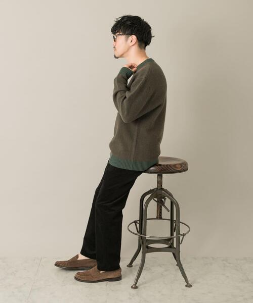 【IVORY】『XLサイズあり』ヘリンボーン柄クルーネックニット アーバンリサーチ ロッソ URBAN RESEARCH ROSSO 『XLサイズあり