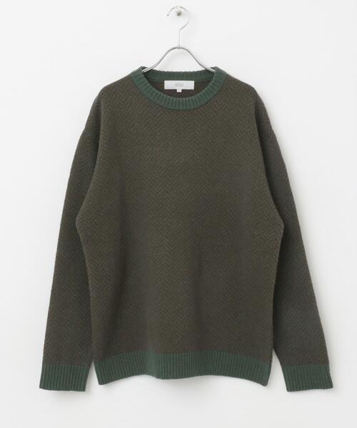 URBAN RESEARCH ROSSO MEN(アーバンリサーチロッソメン)の「『XLサイズあり』ヘリンボーン柄クルーネックニット(ニット/セーター・メンズ・カーキ/アイボリー/ネイビー/グレー/ブラック・SMALL/MEDIUM/LARGE/X-LARGE)」の10枚目の写真
