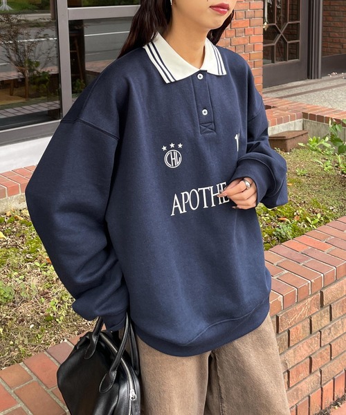 Chillfar（チルファー）の「襟付きゲームロゴVネックスウェット