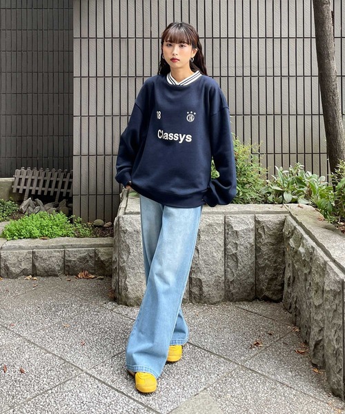 セール】襟付きゲームロゴVネックスウェット（スウェット）｜Chillfar