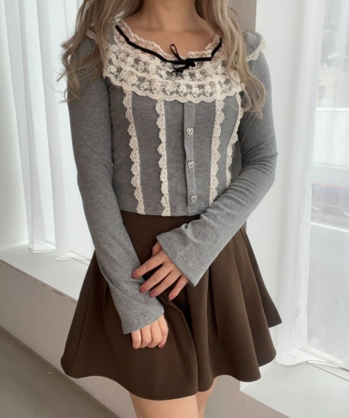 MILVA MI 売れ筋商品|||ミルヴァ ミ Tシャツ トップス レディース Tops Azure ON N'A V NECK TEE/オンナVネックTシャツ[品番：AZLW0017444
