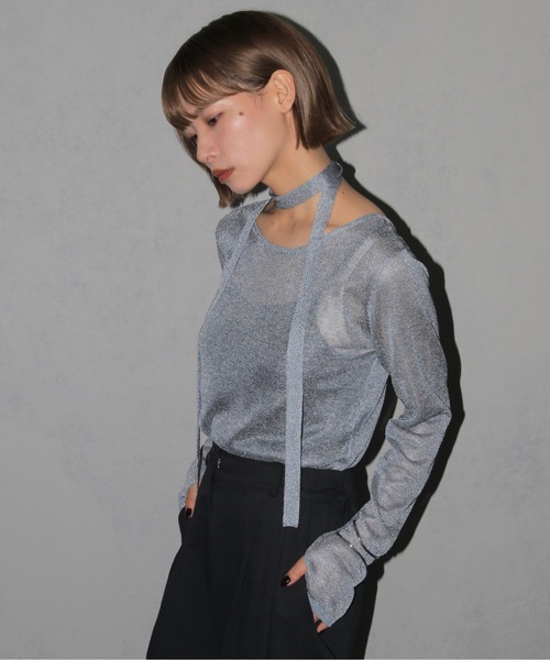 sheller シェリエ　ボウタイニットトップス　セーター　ニット 白 楽天市場】ボウタイ（ニット・セーター｜トップス）：レディース