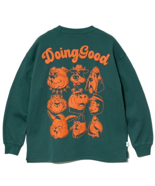 go slow caravan(ゴースローキャラバン)の「gym master/ジムマスター 10.3oz Doing Good スウットビッグTee(スウェット・メンズ・グリーン/ホワイト/杢グレー・X-LARGE/LARGE/MEDIUM)」の12枚目の写真