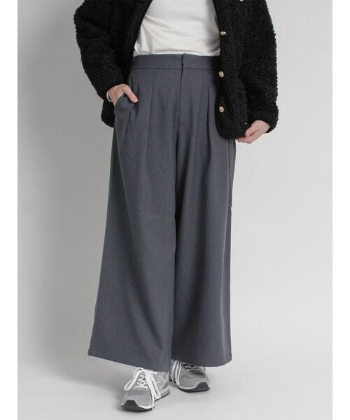 sm2rhythm（サマンサモスモスリズム）の「ウールライクタックワイドパンツ(セットアップ可)（その他パンツ・レディース・ブラック/ベージュ/グレー・L/M）」の3枚目の写真