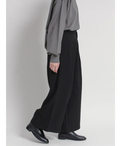sm2rhythm（サマンサモスモスリズム）の「ウールライクタックワイドパンツ(セットアップ可)（その他パンツ・レディース・ブラック/ベージュ/グレー・L/M）」の4枚目の写真