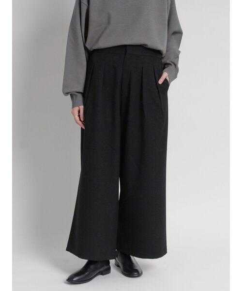 sm2rhythm（サマンサモスモスリズム）の「ウールライクタックワイドパンツ(セットアップ可)（その他パンツ・レディース・ブラック/ベージュ/グレー・L/M）」の6枚目の写真