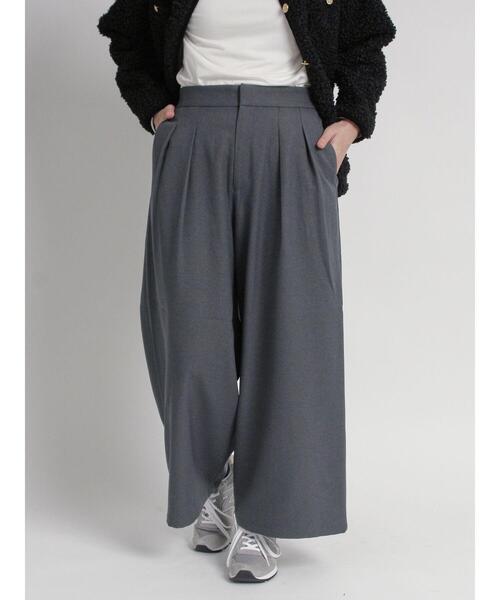 sm2rhythm（サマンサモスモスリズム）の「ウールライクタックワイドパンツ(セットアップ可)（その他パンツ・レディース・ブラック/ベージュ/グレー・L/M）」の18枚目の写真