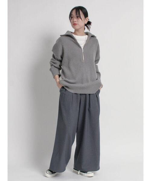sm2rhythm（サマンサモスモスリズム）の「ウールライクタックワイドパンツ(セットアップ可)（その他パンツ・レディース・ブラック/ベージュ/グレー・L/M）」の19枚目の写真