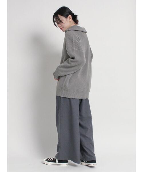 sm2rhythm（サマンサモスモスリズム）の「ウールライクタックワイドパンツ(セットアップ可)（その他パンツ・レディース・ブラック/ベージュ/グレー・L/M）」の20枚目の写真