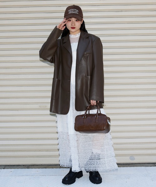 Narcissus（ナルシス）の「【Narcissus】レザージャケット（テーラードジャケット・レディース・ブラック/ブラウン・FREE）」の10枚目の写真