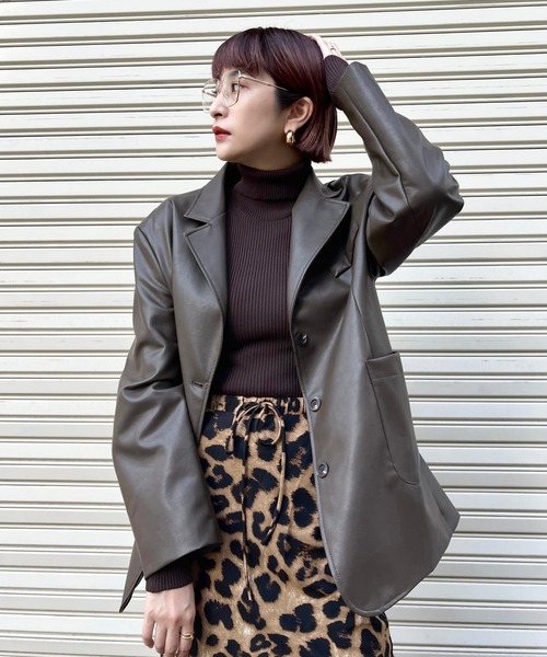 Narcissus（ナルシス）の「【Narcissus】レザージャケット（テーラードジャケット・レディース・ブラック/ブラウン・FREE）」の21枚目の写真