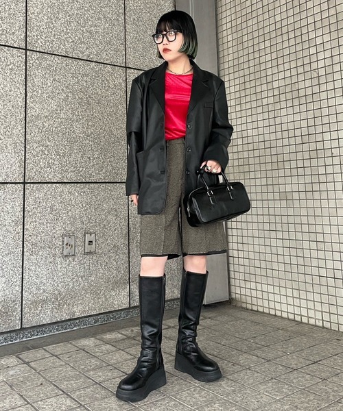 Narcissus（ナルシス）の「【Narcissus】レザージャケット（テーラードジャケット・レディース・ブラック/ブラウン・FREE）」の20枚目の写真