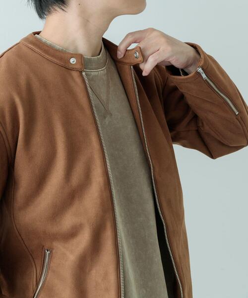 ITEMS URBANRESEARCH（アイテムズ アーバンリサーチ）の「裏フリース F.S. シングル ライダース（ライダースジャケット・メンズ・ブラック/チャコールグレー/ブラウン・MEDIUM/LARGE）」の8枚目の写真