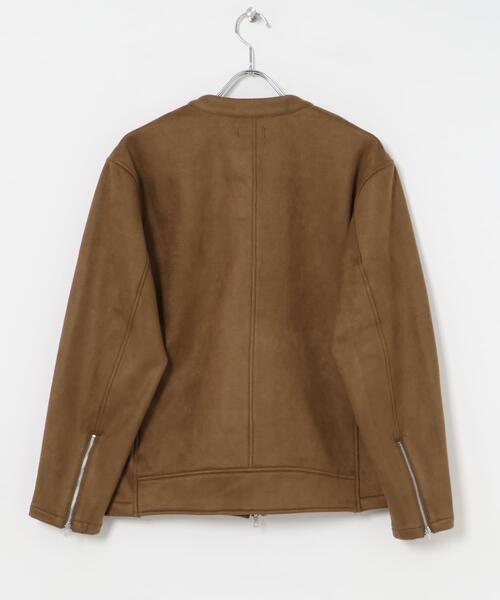 ITEMS URBANRESEARCH（アイテムズ アーバンリサーチ）の「裏フリース F.S. シングル ライダース（ライダースジャケット・メンズ・ブラック/チャコールグレー/ブラウン・MEDIUM/LARGE）」の15枚目の写真