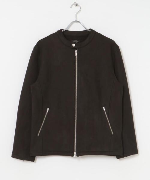 ITEMS URBANRESEARCH（アイテムズ アーバンリサーチ）の「裏フリース F.S. シングル ライダース（ライダースジャケット・メンズ・ブラック/チャコールグレー/ブラウン・MEDIUM/LARGE）」の5枚目の写真