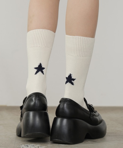 ROSTER SOX(ロスターソックス)の「ROSTER SOX/ロスターソックス Star by X ソックス スター 2026年春夏(ソックス/靴下・メンズ・ホワイト/ブラック・25-27/23-25)」の2枚目の写真