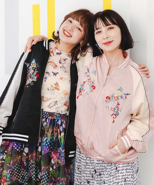 ScoLar（スカラー）の「143654：25周年記念刺繍 プレミアブルゾン（ブルゾン・レディース・ピンク/ブラック・M）」の17枚目の写真