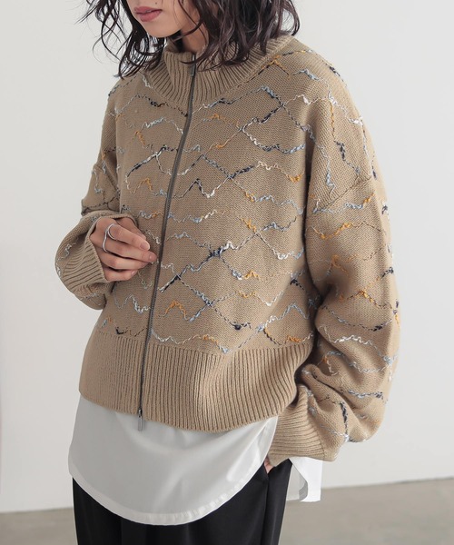 n'OrLABEL(ノアールレーベル)の「ネップラインジップニットカーディガン(カーディガン/ボレロ・レディース・グレー/ブラック/ベージュ・FREE)」の16枚目の写真