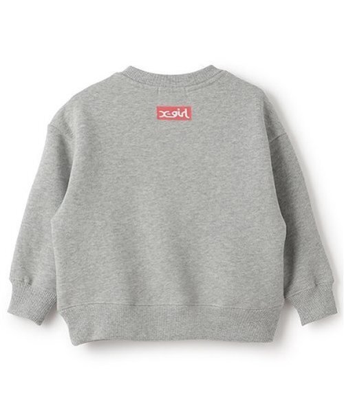 X-girl Stages（エックスガールステージス）の「ガールイラストトレーナー（スウェット・キッズ・トップグレー/ブラック・80ｃｍ/90cm/100cm/110cm/120cm/130cm/140cm）」の4枚目の写真