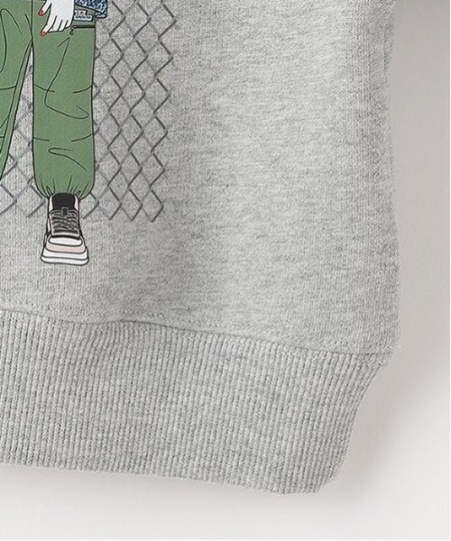 X-girl Stages（エックスガールステージス）の「ガールイラストトレーナー（スウェット・キッズ・トップグレー/ブラック・80ｃｍ/90cm/100cm/110cm/120cm/130cm/140cm）」の8枚目の写真