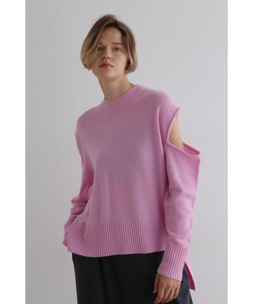 ファビアナフィリッピ カシミア シルク ウール クルーネックニット くすみピンク 洗える】カシミヤブレンド クルーネック ニット （ニット・セーター