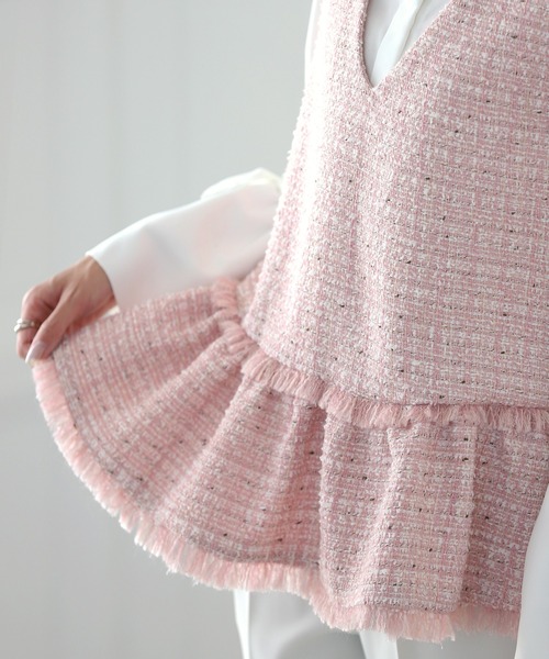 MERAKI（メラキ）の「ツイードジレ（ベスト・レディース・ホワイト/ピンク/ブラック・FREE）」の18枚目の写真