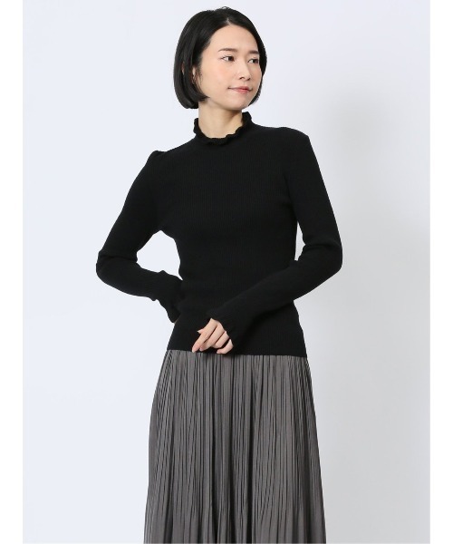 MARBLE WALTS（マーブルワルツ）の「【ストレッチ ハンドウォッシャブル 】MARBLE WALTS フリルネック リブニットプルオーバー（ニット/セーター・レディース・ホワイト/ブラック/ピンク系その他・MEDIUM/LARGE）」の12枚目の写真