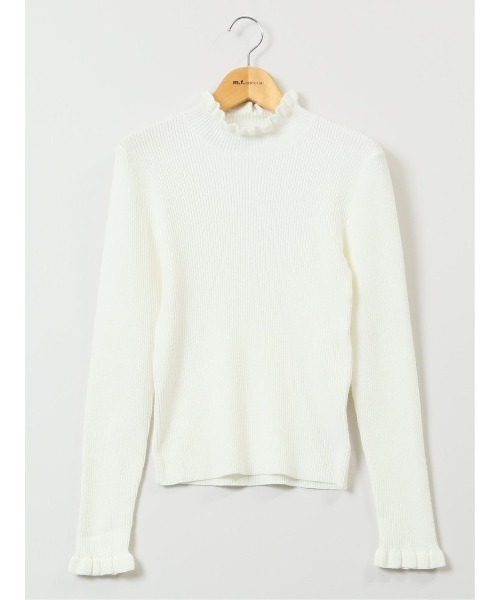 MARBLE WALTS（マーブルワルツ）の「【ストレッチ ハンドウォッシャブル 】MARBLE WALTS フリルネック リブニットプルオーバー（ニット/セーター・レディース・ホワイト/ブラック/ピンク系その他・MEDIUM/LARGE）」の14枚目の写真