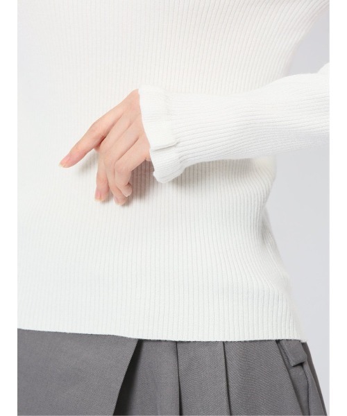 MARBLE WALTS（マーブルワルツ）の「【ストレッチ ハンドウォッシャブル 】MARBLE WALTS フリルネック リブニットプルオーバー（ニット/セーター・レディース・ホワイト/ブラック/ピンク系その他・MEDIUM/LARGE）」の21枚目の写真