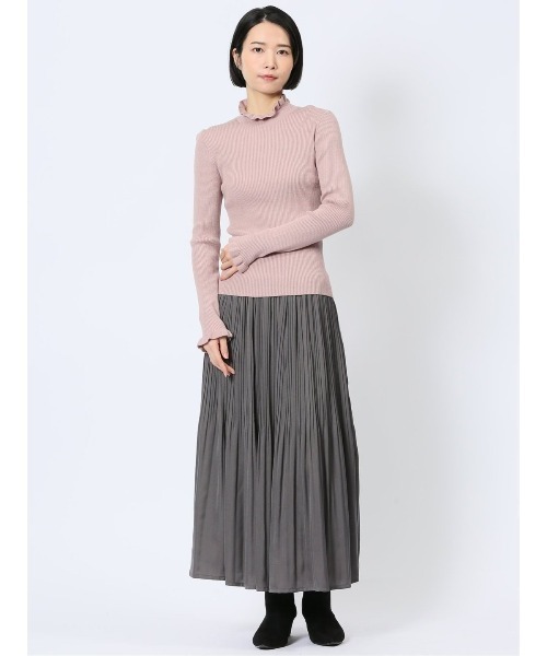 MARBLE WALTS（マーブルワルツ）の「【ストレッチ ハンドウォッシャブル 】MARBLE WALTS フリルネック リブニットプルオーバー（ニット/セーター・レディース・ホワイト/ブラック/ピンク系その他・MEDIUM/LARGE）」の6枚目の写真