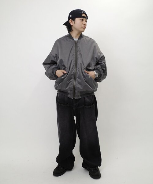 WHO'S WHO gallery（フーズフーギャラリー）の「【Sourcream/サワークリーム】バラモチーフMA1（ブルゾン・レディース・チャコールグレー/ブラック/カーキ・FREE）」の12枚目の写真