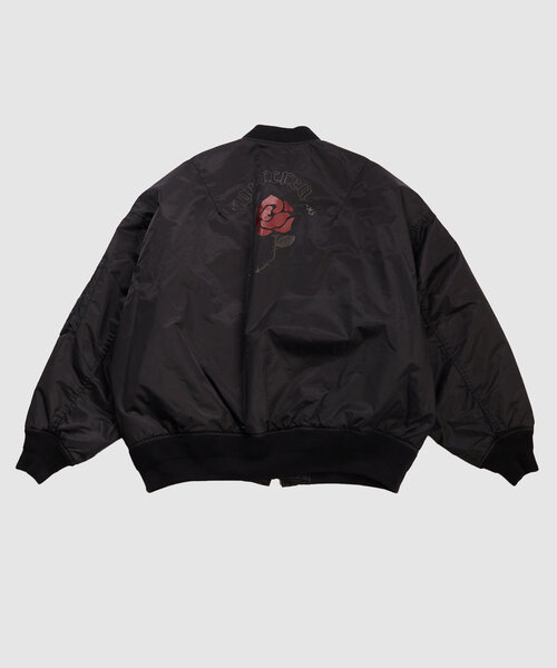 WHO'S WHO gallery（フーズフーギャラリー）の「【Sourcream/サワークリーム】バラモチーフMA1（ブルゾン・レディース・チャコールグレー/ブラック/カーキ・FREE）」の5枚目の写真