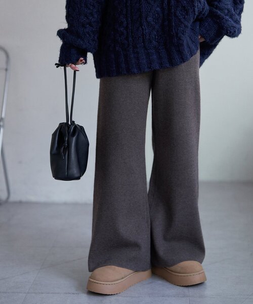 Myysoduk ニットフレアパンツ Myysoduk ニットフレアパンツ やみつきに