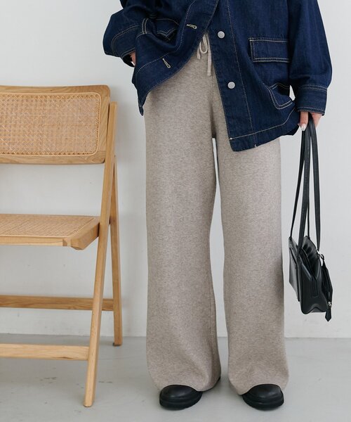 Myysoduk ニットフレアパンツ Myysoduk ニットフレアパンツ モーデュロイニット フレアパンツ | set