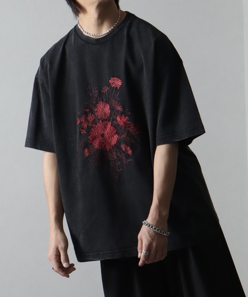 welise（ウェライズ）の「【welise/ウェライズ】＜Embroidery＞レトロフラワー スノーヴィンテージダイ加工 オーバーサイズ半袖Tシャツ（Tシャツ/カットソー・メンズ・ブラック系その他4/ブラック系その他2/ブラック系その他/ブラック系その他3・S/M/L）」の20枚目の写真
