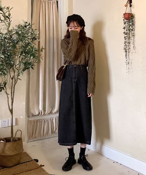 urge:(アージコロン )の「【URGE:】バックスリット アジャスター付き デニムスカート(デニムスカート・レディース・ブラック・X-LARGE/LARGE/MEDIUM/SMALL)」の6枚目の写真
